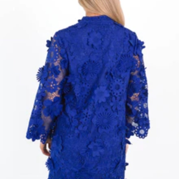Elegant Blue Lace Dress - Picture 8 of 16